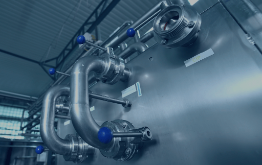 Photo of Hygienic Butterfly Valves installed on a CIP system