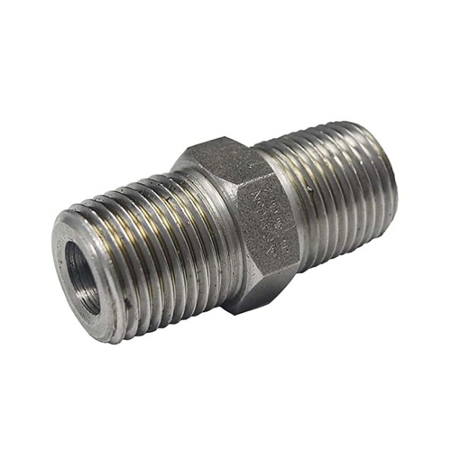 [CS-NB-BSPT-3K-HNI-15-A105N-BLK] DN15 (1/2" NB) BSPT 3000# FS HEXAGON NIPPLE A105N