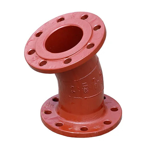 [DI-ELB-150-P16-45-RED-EN598] DN150 (6" NB) PN16 FLANGED DUCTILE IRON ELBOW 45° RED OXIDE EN598