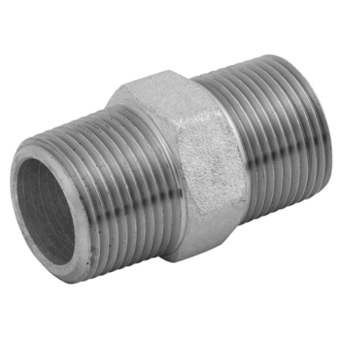 [CS-NB-BSPT-3K-HNI-25-A105N-GAL] DN25 (1" NB) BSPT 3000# FS GALVANISED HEXAGON NIPPLE A105N