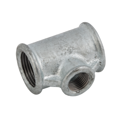 [MI-NB-BSP-TEE-RB-50-25-GAL] DN50 X 25 (2" X 1" NB) BSP GALVANISED MALLEABLE IRON REDUCING BRANCH TEE