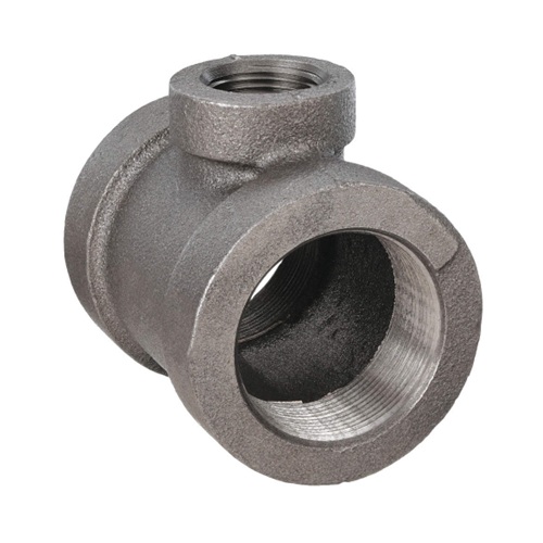 [MI-NB-BSP-TEE-RB-32-15-BLK] DN32 X 15 (1.1/4" X 1/2" NB) BSP BLACK MALLEABLE IRON REDUCING BRANCH TEE