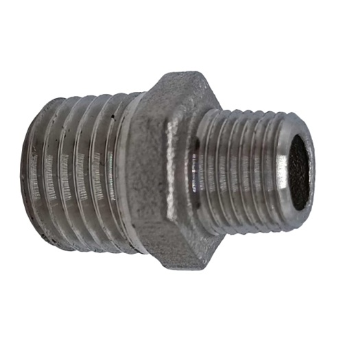 [MI-NB-BSP-HNIR-80-65-BLK] DN80 X 65 (3" X 2.1/2" NB) BSP BLACK MALLEABLE IRON REDUCING HEX NIPPLE