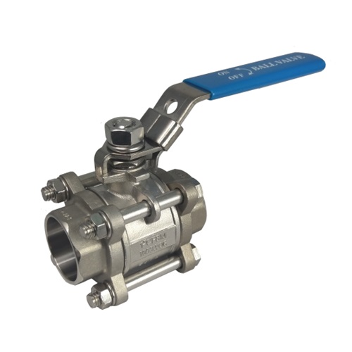 [SS-VAL-BAL-SW-15-3PC] DN15 (1/2" NB) SOCKET WELD 3PC FB BALL VALVE LEVER OP. SS 316