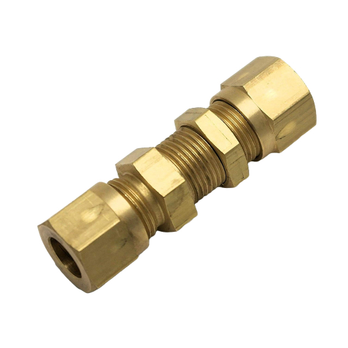 [BRS-COM-BHF-6] 6mm OD (METRIC) COMPRESSION BULKHEAD FITTING BRASS