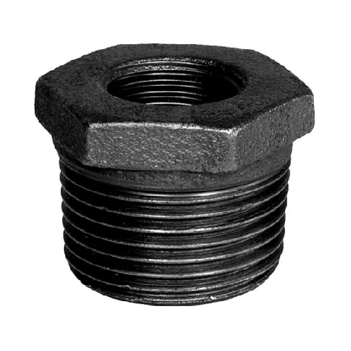 [MI-NB-BSP-BUS-20-8-BLK] DN20 X  8 (3/4" X 1/4" NB) BSP BLACK MALLEABLE IRON REDUCING BUSH