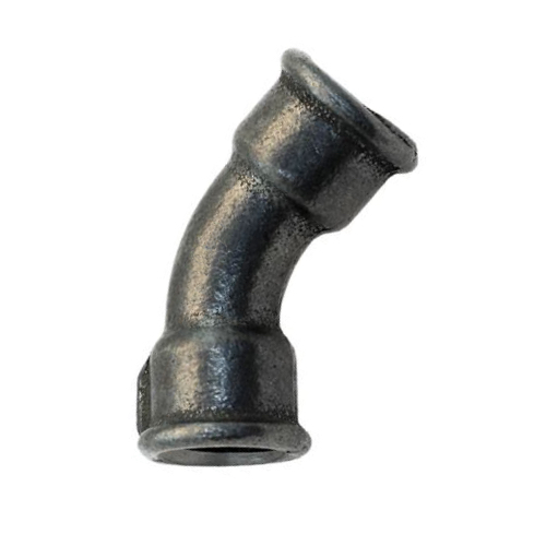 [MI-NB-BSP-BEN-FF-45-32-BLK] DN32 (1.1/4" NB) BSP BLACK MALLEABLE IRON FXF BEND 45°
