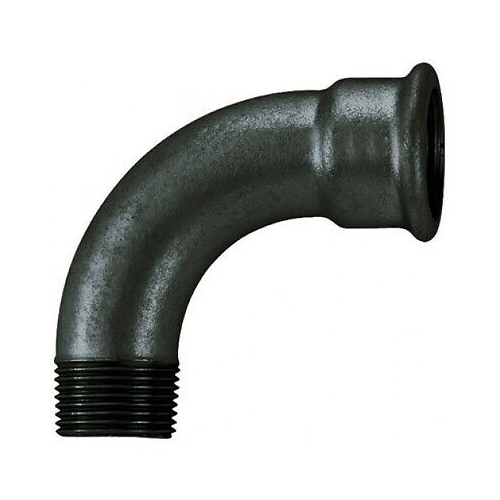 [MI-NB-BSP-BEN-LR-MF-90-20-BLK] DN20 (3/4" NB) BSP BLACK MALLEABLE IRON MXF LONG RADIUS BEND 90°