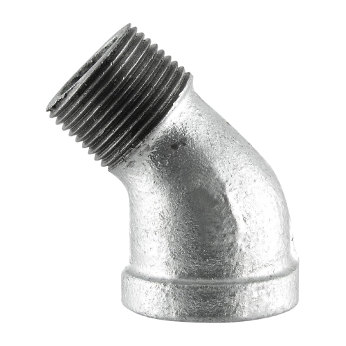 [MI-NB-BSP-ELB-MF-45-25-GAL] DN25 (1" NB) BSP GALVANISED MALLEABLE IRON MXF STREET ELBOW 45°