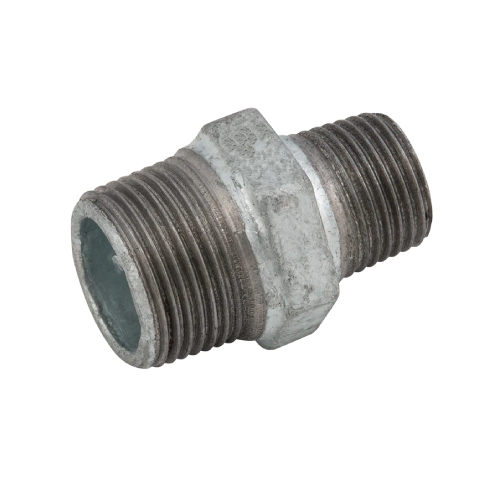 [MI-NB-BSP-HNIR-50-20-GAL] DN50 X 20 (2" X 3/4" NB) BSP GALVANISED MALLEABLE IRON REDUCING HEX NIPPLE