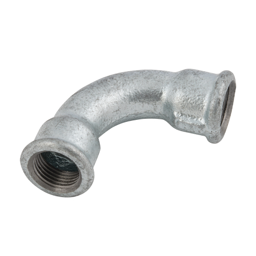 [MI-NB-BSP-BEN-LR-FF-90-80-GAL] DN80 (3" NB) BSP GALVANISED MALLEABLE IRON FXF LONG RADIUS BEND 90°