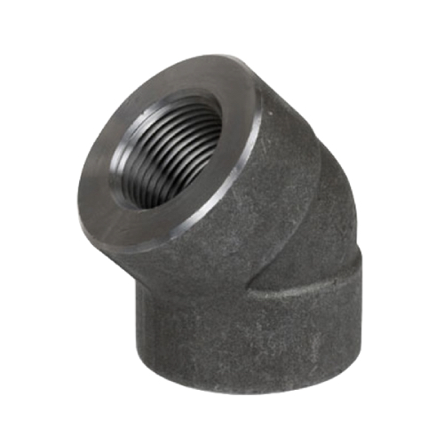 [CS-NB-BSPT-3K-ELB-45-80-A105N-BLK] DN80 (3" NB) BSPT 3000# FS FXF ELBOW 45° A105N