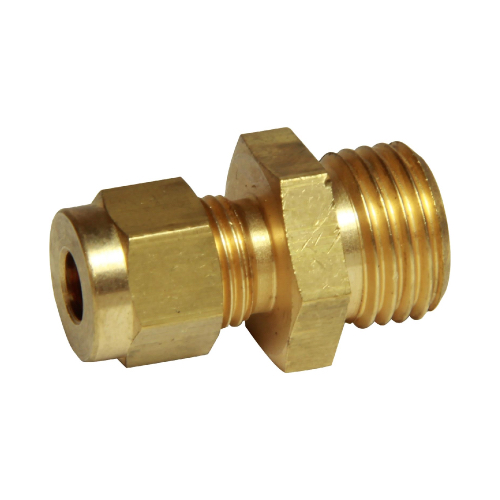 [BRS-COM-MSA-BSPP-8-6] 8mm OD (METRIC) COMPRESSION x DN8 (1/4" NB) BSPP MALE ADAPTOR BRASS