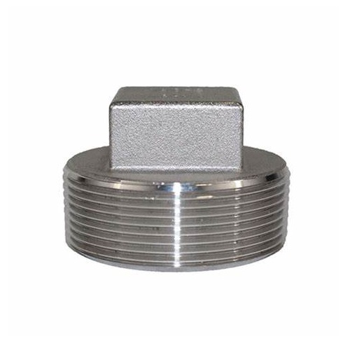 [SS-NB-BSP-150-SPLU-10-316] DN10 (3/8" NB) BSP 150# SQUARE HEAD PLUG SS 316