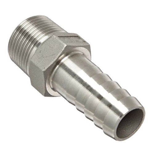 [SS-NB-BSP-150-MHT-80-316] DN80 (3" NB) BSPT MALE 150#  X 76.2MM  HOSE TAIL SS 316