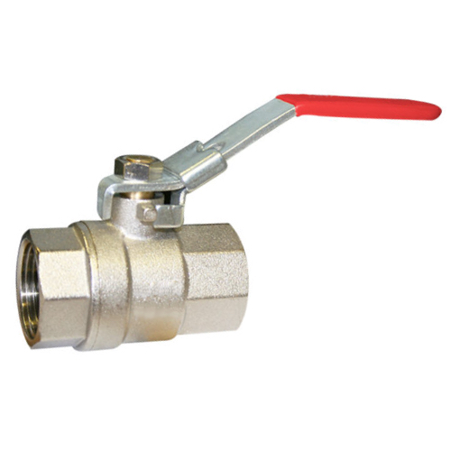 [BRS-VAL-BAL-BSP-32-RED-LL-2PC] DN32 (1.1/4" NB) BSP 2PC (FXF) BRASS BALL VALVE RED LOCKING LEVER