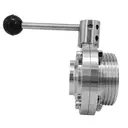 [SS-HYG-VAL-BFL-RXP-50.8-SIL-FDA-LVR] 2.00" OD RJT END X PLAIN END HYGIENIC BUTTERFLY VALVE LEVER OP. SS 316 FDA SILICONE SEAL