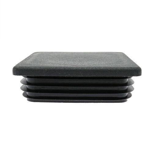 [PCAP-80-80-BLK-PLN] 80 x 80 x 2-4mm SQUARE PLASTIC BOX SECTION INSERT ENDS BLACK LDPE