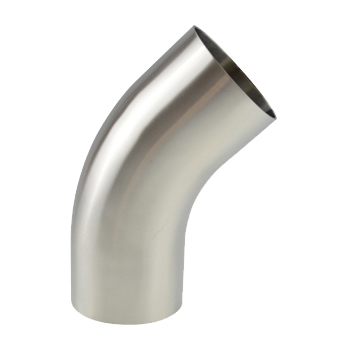 [SS-HYG-BEN-45-1.5D-76.2X1.5-304] 3.00" OD | 1.5MM WALL | BS 4825 PART 2 | POLISHED | 1.5D | HYGIENIC BEND | 45° | STAINLESS STEEL | GR. 304/L