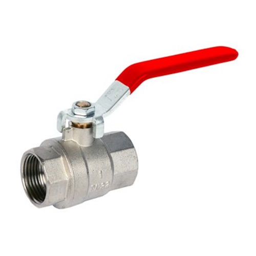 [BRS-VAL-BAL-BSP-25-RED-2PC] DN25 (1" NB) BSP 2PC (FXF) BRASS BALL VALVE RED LEVER