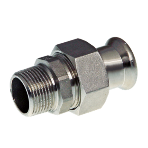 [SS-PRS-MUN-53-50-EPDM-316] 54MM X 2" PRESSFIT MALE BSP UNION ADAPTOR EPDM SEALS SS 316