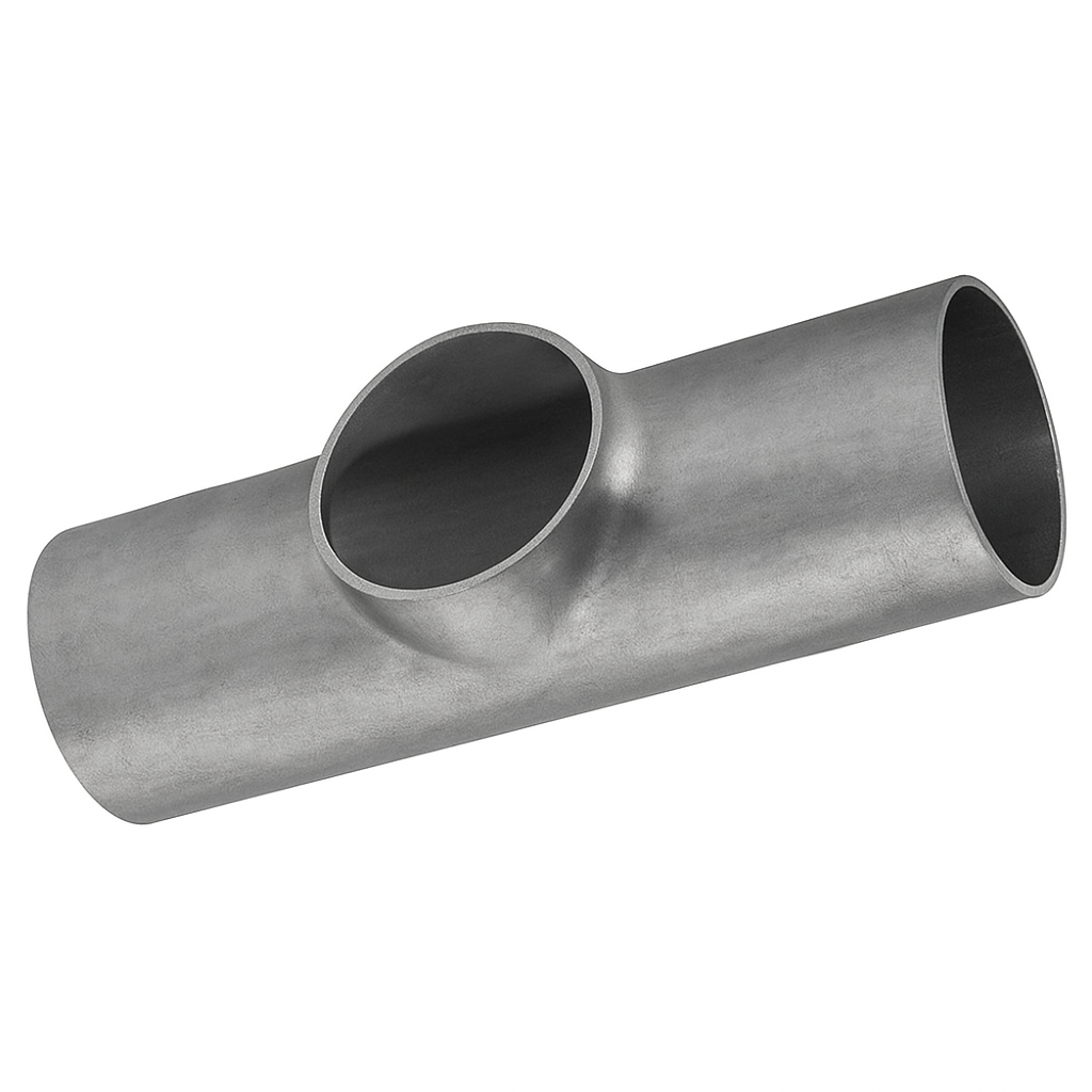 [SS-MET-PET-DN65X2.0-316-DES] DN65 (70MM) OD HYGIENIC PULLED EQUAL TEE DESCALED 2.0mm THK SS 316/L