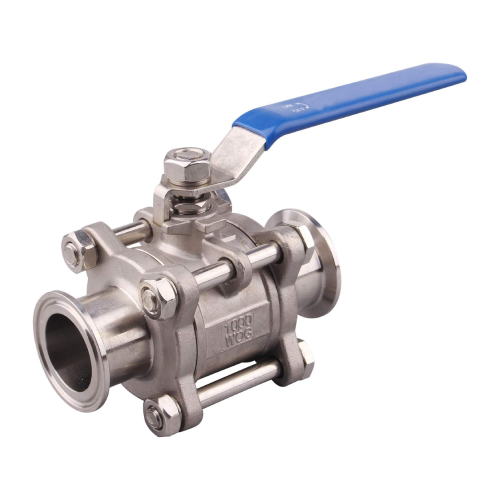0.50" (1/2") OD 3PC TRI CLAMP END BALL VALVE LEVER OP SS 316