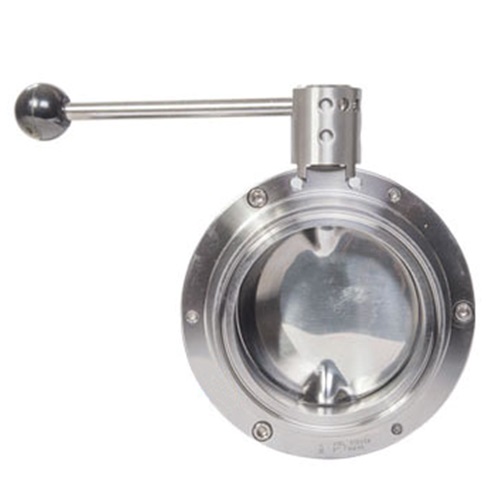 [SS-HYG-VAL-BFL-PLN-38.1-FPM-LVR] 1.50" OD PLAIN WELD END HYGIENIC BUTTERFLY VALVE SS 316