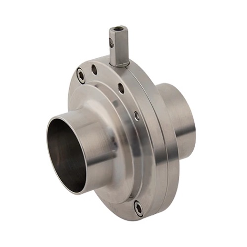 2" OD PLAIN WELD END HYGIENIC BUTTERFLY VALVE (NO LEVER)