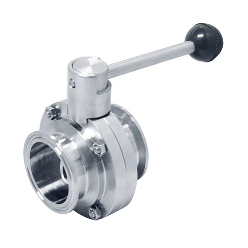 [SS-HYG-VAL-BFL-TRI-38.1-EPDM-LVR] 1.50" OD TRI-FERRULE END HYGIENIC BUTTERFLY VALVE LEVER OP. SS 316