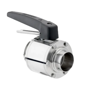 2.00" (2") OD TRI CLAMP END VACUUM BALL VALVE LEVER OP SS 316