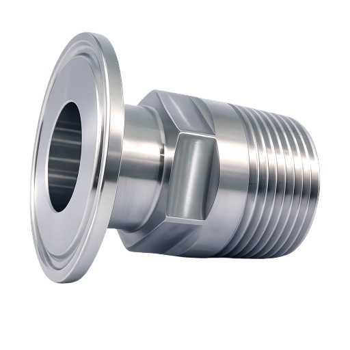 2.00" OD CLAMP UNION ADAPTOR MALE BSP X FERRULE SS 316