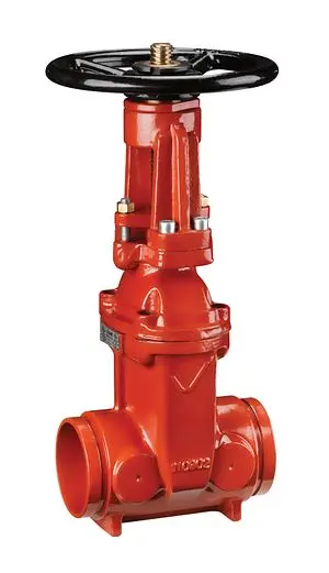 [DI-VAL-GAT-GVD-150-HW] DN150 (6" NB / 165.1MM) OS&Y GATE VALVE, EPDM, GROOVED, RED