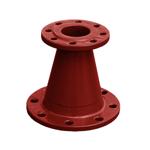 DN200 X 100 (8" X 4" NB) PN16 FLANGED DUCTILE IRON CONCENTRIC TAPER REDUCER RED OXIDE EN598