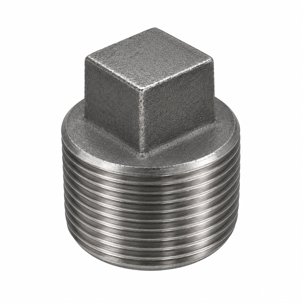 DN15 (1/2" NB) BSPT 3000# FS SQUARE HEAD PLUG END A105N