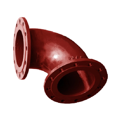 DN80 (3" NB) PN16 FLANGED DUCTILE IRON ELBOW 90° RED OXIDE EN598