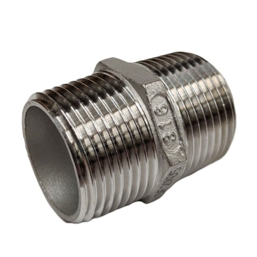 [SS-NB-BSP-150-HNI-40-316] DN40 (1.1/2" NB) BSP 150# HEX NIPPLE SS 316