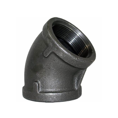 DN25 (1" NB) BSP BLACK MALLEABLE IRON FXF ELBOW 45°