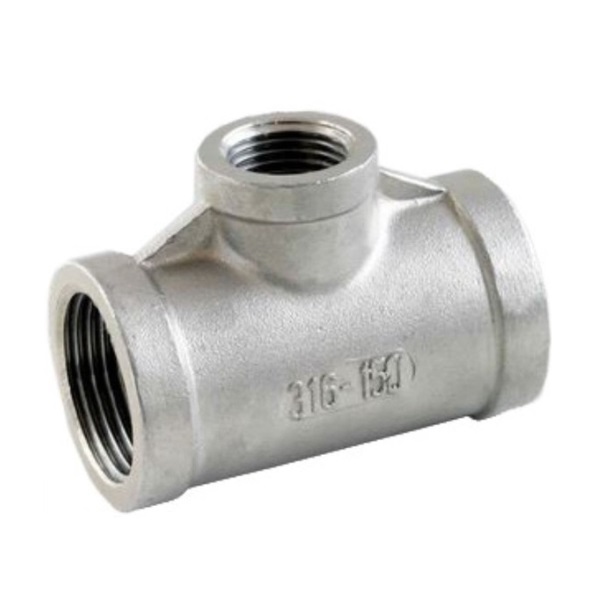 [SS-NB-BSP-150-TEE-50X20-316] DN50 X 20 (2" X 3/4" NB) BSP 150# REDUCING TEE SS 316