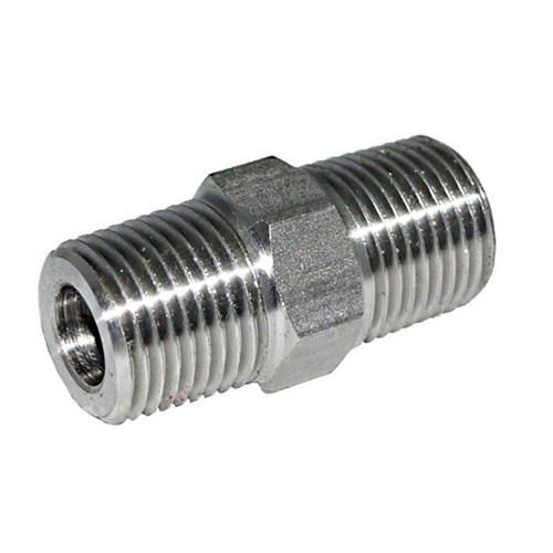 [SS-HYD-HNI-3K-10-316] DN10 (3/8" NB) NPT 3000 SERIES HEXAGON NIPPLE MXM SS 316