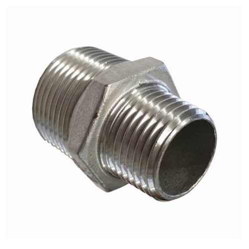 [SS-NB-BSP-150-HNI-32X25-316] DN32 X 25 (1.1/4" X 1" NB) BSP 150# REDUCING HEX NIPPLE SS 316