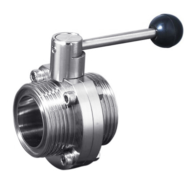 [SS-HYG-VAL-BFL-RJT-38.1-EPDM-LVR] 1.50" OD RJT MALE END HYGIENIC BUTTERFLY VALVE LEVER OP. SS 316